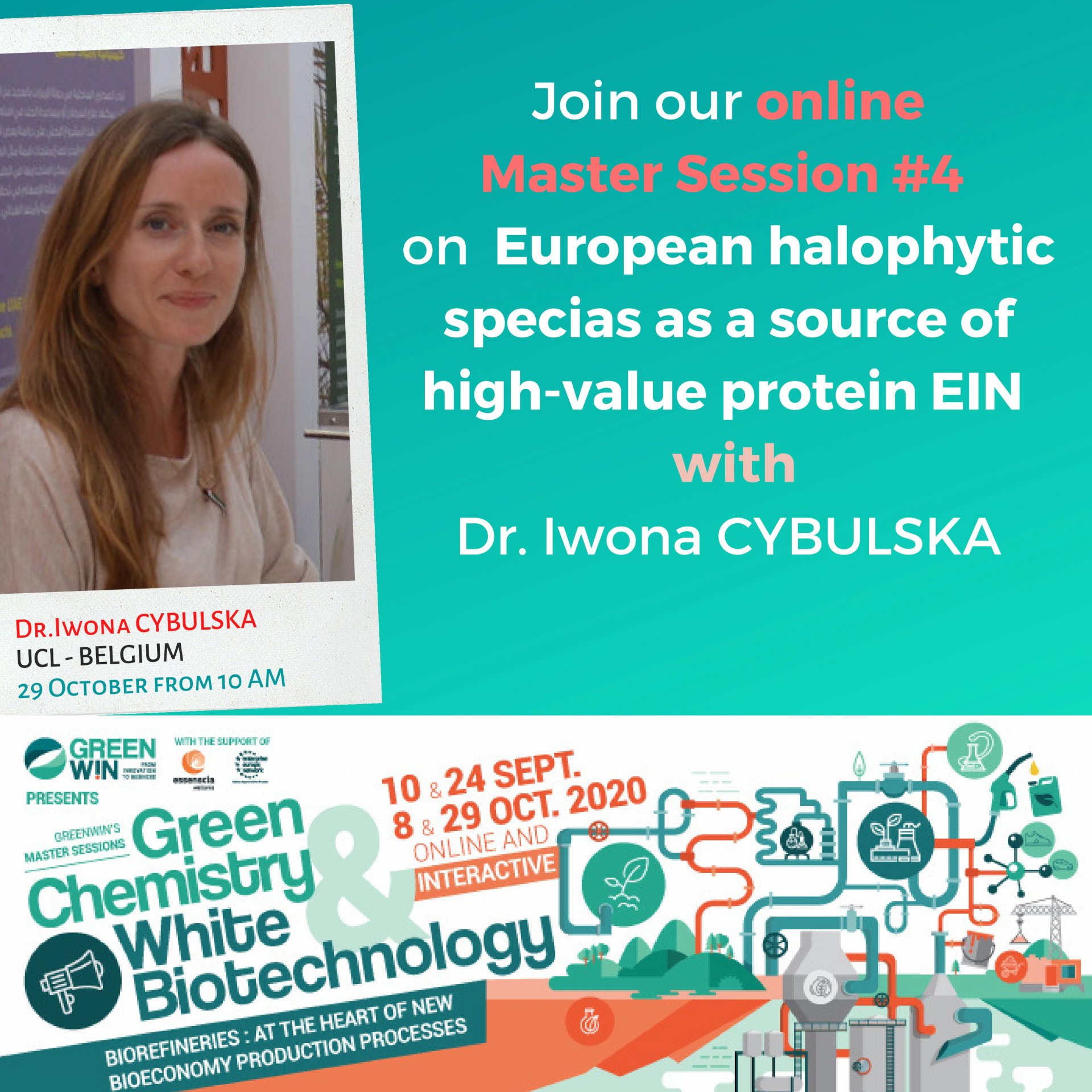 Meet Dr Iwona CYBULSKA from UCLouvain at our online Master Session #4 (the last one!) on 29 October 2020 at 10AM