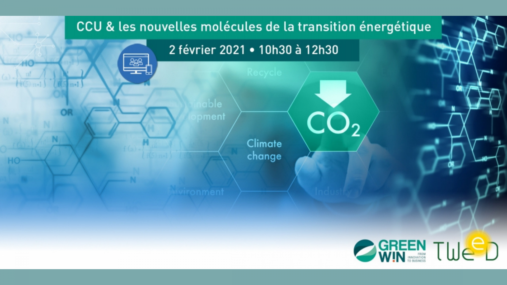 CCU & les nouvelles molécules de la transition énergétique: Prenez part au webinaire organisé par GreenWin et TWEED