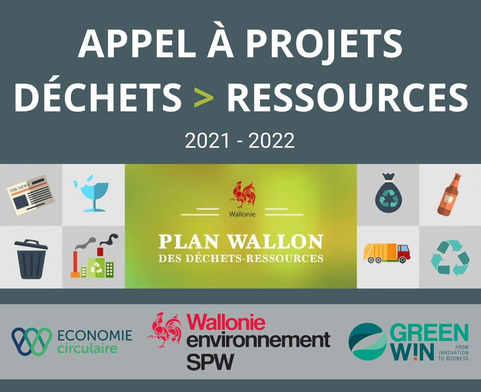 L’appel à projets « Déchets-ressources 2021-2022 » pour accompagner la transition vers une économie circulaire en Wallonie est lancé