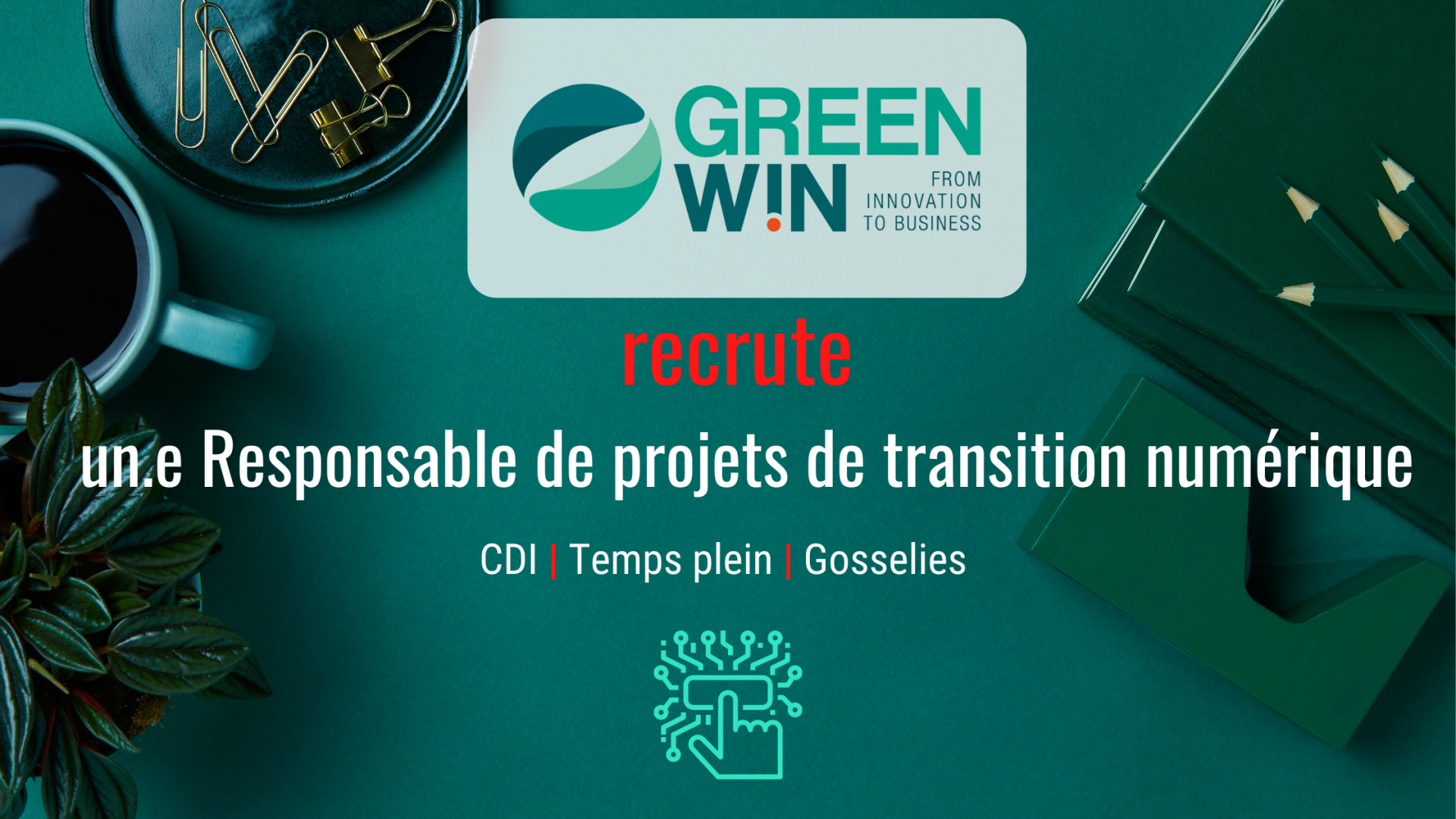GreenWin recrute un.e Responsable de projets de transition numérique