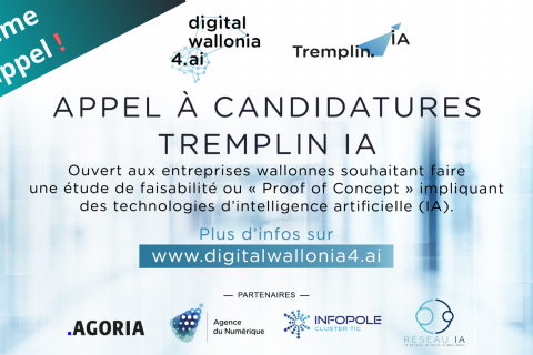 DigitalWallonia4.ai lance un deuxième appel à candidatures 'Tremplin IA'