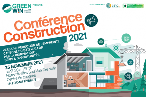 Participez à la Conférence Construction 2021 de GreenWin: Vers une réduction de l’empreinte carbone du bâti wallon par la rénovation